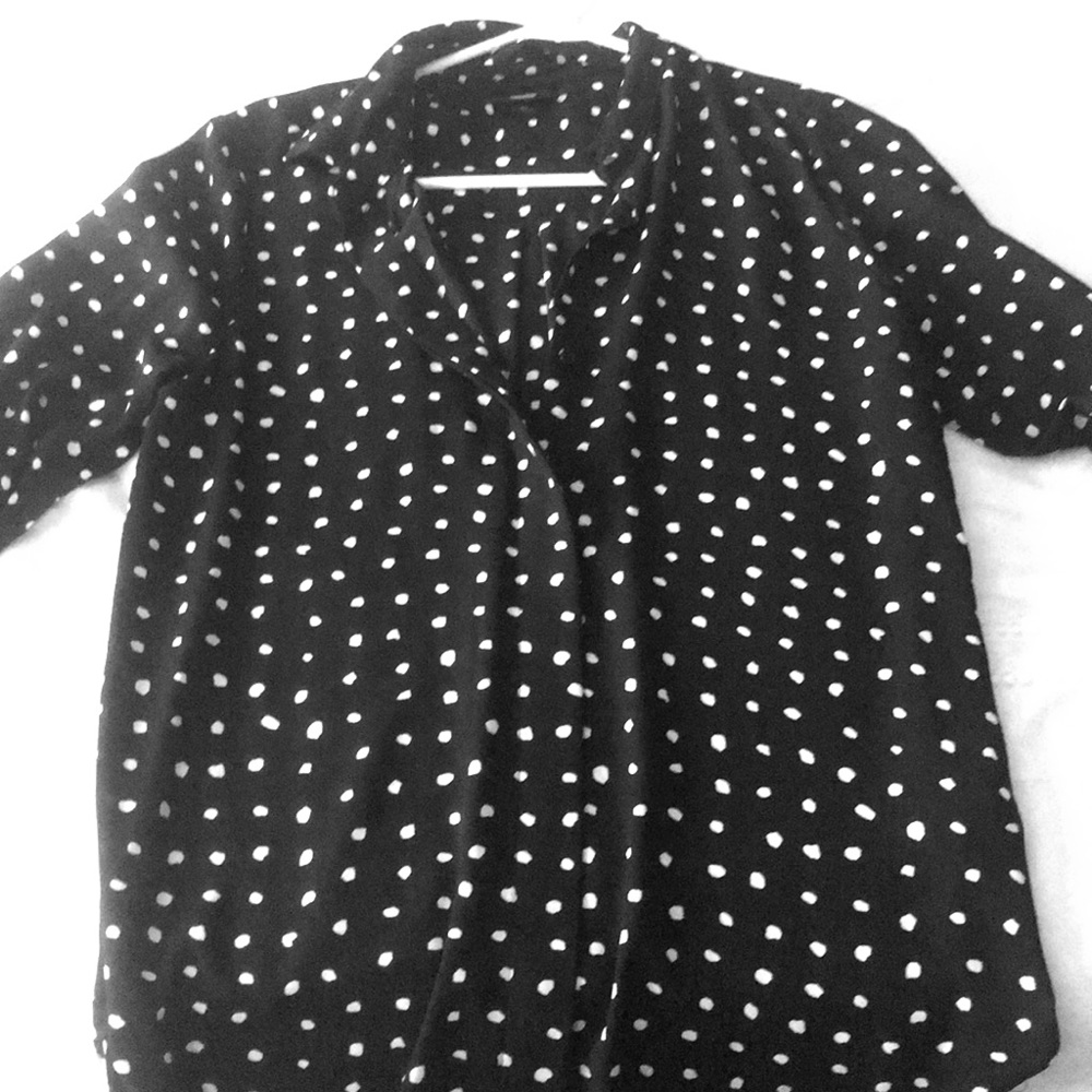 3/4 length button down blouse